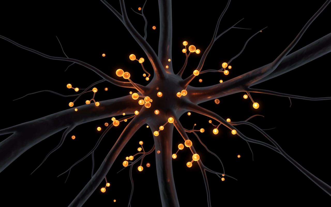 Illustration of nitric oxide molecules travelling through blood vessels
